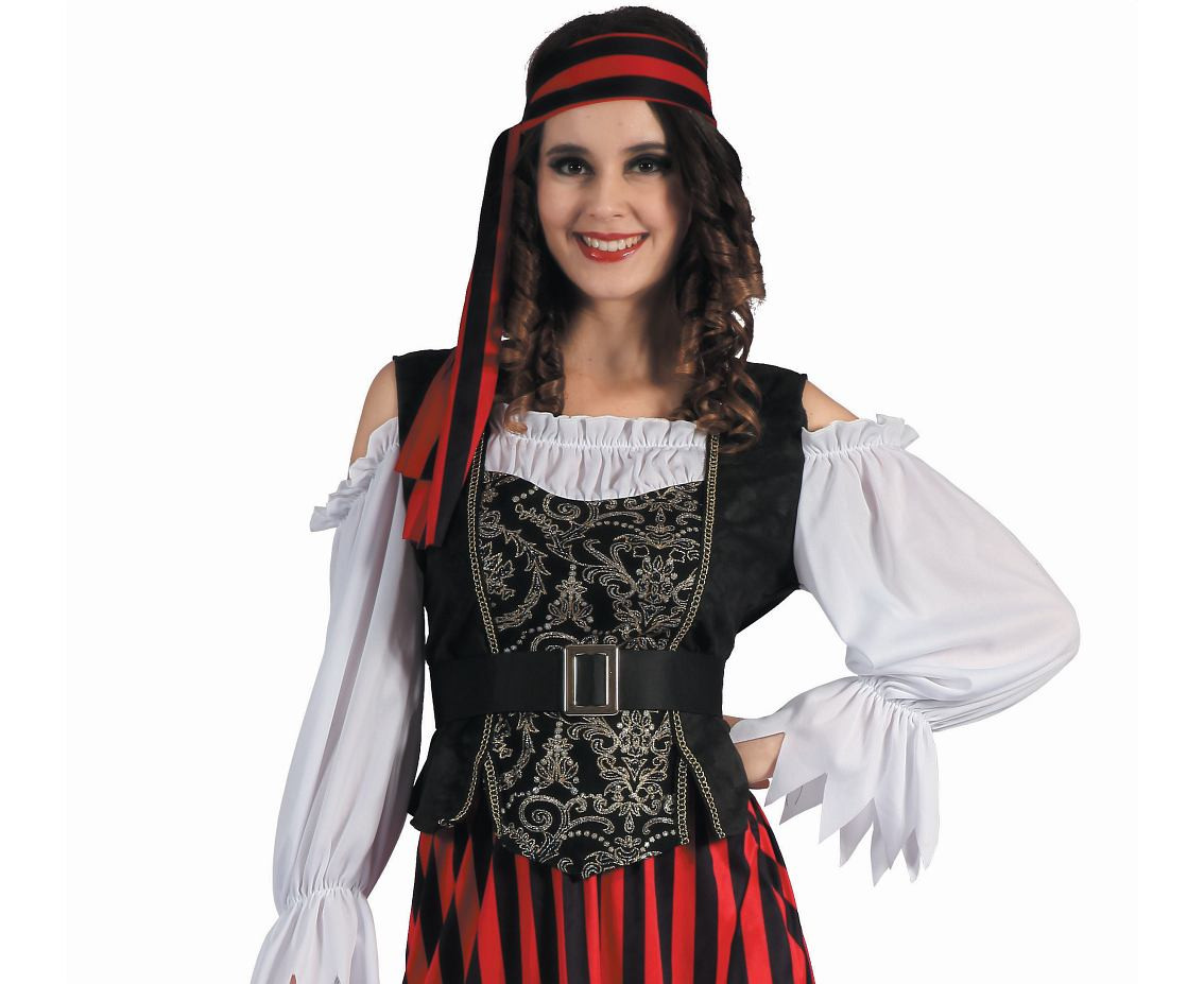 Role play-set for adult Classic Pirate (shirt, skirt, belt, headband), size S